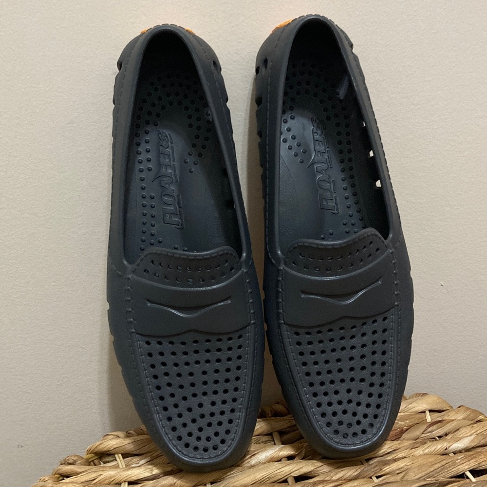Floaters Gray/Orange Perforated Loafers! Country Club Driver Water Boat Shoes💥 - Picture 9 of 12